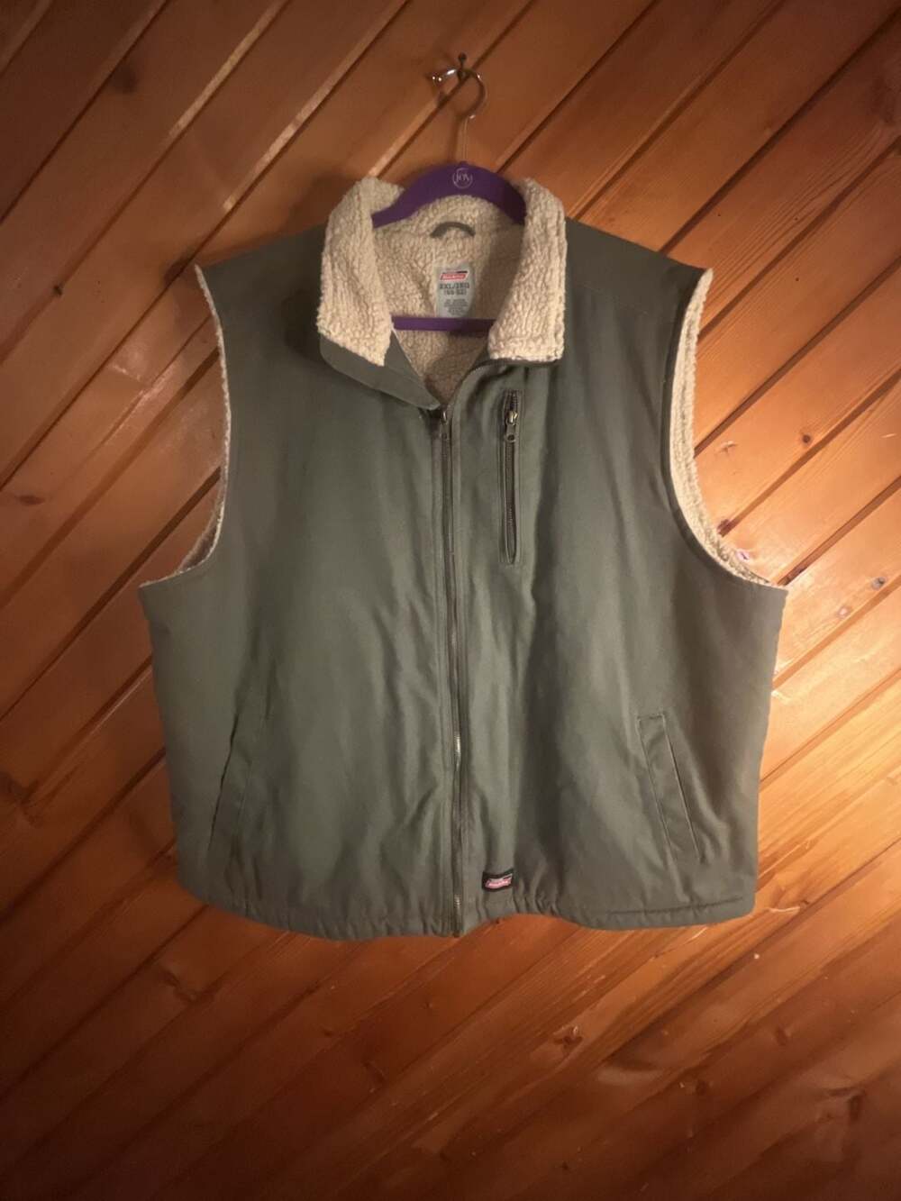Dickies Men's Sherpa Lined Canvas Work Utility Vest
